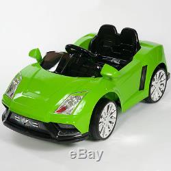 Racer X Green 12V Kids Ride On Car Electric Power Wheels MP3 Remote Control RC