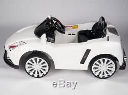 Racer X White 12V Kids Ride On Car Battery Power Wheels MP3 Remote Control RC