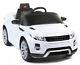 Range Rover 12v Battery Ride On Toy Car Remote Control Music Horn Sound White