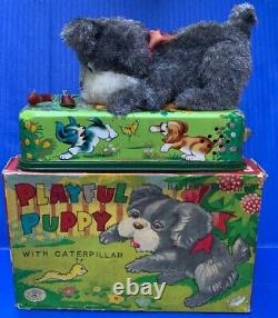 Rare 1950's Modern Toys Playful Puppy with Caterpillar Battery Operated Toy with Box