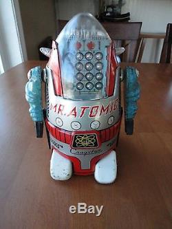 Rare 1960's All Original Japanese Battery Operated MR. ATOMIC Robot by YONEZAWA