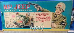 Rare 1960's Daiya Battery Op. Tin M. P. Jeep with Box Tested Works