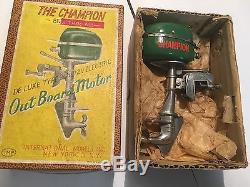 Rare And Pristine 1940's Toy Boat Motor. Metal Crafted Motor, NIB With Papers