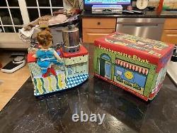 Rare Battery Operated Luncheonette Bank In Exc Box By Rosko Made In Japan