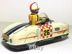 Rare Bump-n-go Derby Race Car By Yonezawa Battery Operated Tin Toy Working