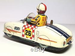 Rare Bump-n-go Derby Race Car By Yonezawa Battery Operated Tin Toy Working