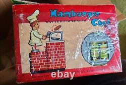 Rare G B C Hamburger Chef Tin Toy 1950's Japan
