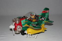 Rare Osaka KO Japan Battery Operated USAF Fighter Airplane Toy withBox EX L@@K