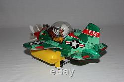 Rare Osaka KO Japan Battery Operated USAF Fighter Airplane Toy withBox EX L@@K