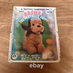 Rare Vintage Battery Operated Toys Brownie the Playmate Puppy from Japan