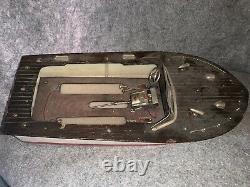 Rare Vintage Fleetline Battery Powered Wooden Toy Boat