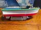 Rare Vintage Mystery Non-stop Motorized Wood Model Boat In Box