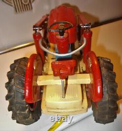 Rare Vintage Retro Tin Metal Toy Ford 4000 Tractor / Backhoe Battery Operated