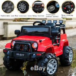 Red 12V 3 Speed Kid Ride On Electric Remote Control Car Jeep Indoor/outdoor Toy