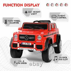 Red 12V Battery Electric Mercedes-Benz Kid Ride On Car Toy LED MP3 WithRemote Gift