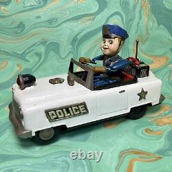 Refurbished Nomura Mystery Police Squad Car Tinplate Working Functions Cute