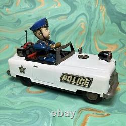 Refurbished Nomura Mystery Police Squad Car Tinplate Working Functions Cute