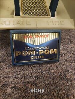 Remco U. S. NAVY POM-POM Gun Motorized Twin Guns WORKING Action + ORIGINAL Box