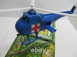 Rescue Helicopter H-19 Chickasaw Battery Operated Works Made N Germany-scarce