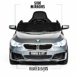 Ride On BMW GT Car 12V Electric Powered Toy Car Remote Control Music Horn Silver