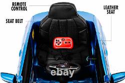 Ride On Car 12V Battery BMW Remote Control MP3 Music Open Door Leather Seat Blue
