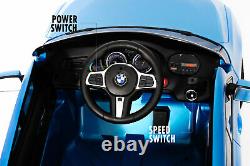 Ride On Car 12V Battery BMW Remote Control MP3 Music Open Door Leather Seat Blue