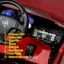 Ride On Car 12V Battery Powered Maserati Remote Control MP3 Music Open Doors Red