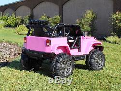 Ride On Car 12V Kids Power Wheels Jeep/Truck Remote Control RC Lights Music Pink