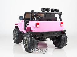 Ride On Car 12V Kids Power Wheels Jeep/Truck Remote Control RC Lights Music Pink