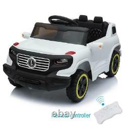 Ride On Car Electric Power Kids Toy 3 Speed Light Music White + Remote Control
