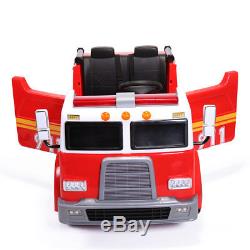 Ride On Car Kids Fire Truck Electric 12V Battery Powered 2 Seat Red Toy Vehicle