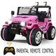 Ride On Car Kids Jeep 12v Electric Battery Remote Control Mp3 Led Light Pink