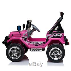 Ride On Car Kids Jeep 12V Electric Battery Remote Control MP3 LED Light Pink