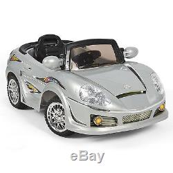 Ride On Car Kids With MP3 Electric Battery Power Remote Control RC Silver