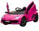 Ride On Car Lamborghini 12v Electric Toy For Kids Remote Control Mp3 Lights Pink