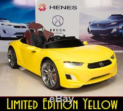 Ride On Car for Kids Battery Power Wheels Remote Control HENES BROON F830 Yellow