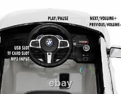 Ride On Cars 12V Battery Toy BMW Open Doors Remote Control MP3 Music Horn White