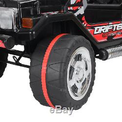 Ride On Cars Black Jeep 12V Electric Kids Toys WithRC 3 Speeds Music LED Lights