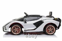 Ride On Cars with Remote Control Lambo Sian 12V power USB MP4 Touch Screen White