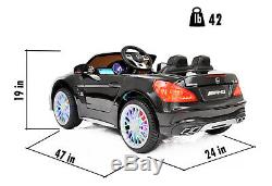 Ride On Toys 12V Battery Car Mercedes Remote MP4 Screen LED wheels Black