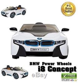 Ride On Toys Car For Kids Power Wheels BMW I8 6V Electric MP3 Cable Sports White