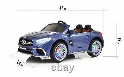 Ride On Toys for Toddlers Mercedes Remote Control AUX MP4 Screen LED wheels Blue