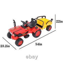 Ride on Tractor withDetachable Trailer, Kids Truck Car Toy 12V Battery-Powered US