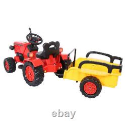Ride on Tractor withDetachable Trailer, Kids Truck Car Toy 12V Battery-Powered US