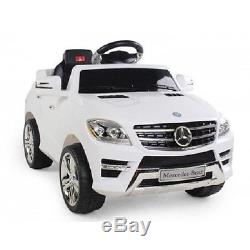 Ride on car battery power powered wheels remote control rc 6v mercedes white