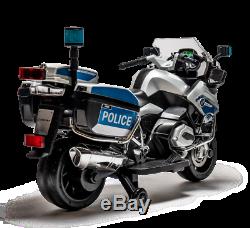 Rosso Motors Kids Police Ride-on Motorcycle Bike Car 12V with engine sound, music