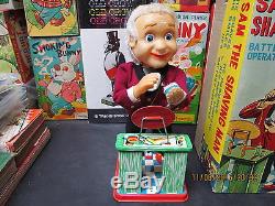 SAM THE SHAVING MAN BATTERY OPERATED IN BOX NEAR MINT WORKS 1960's