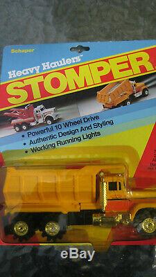 SCHAPER STOMPER Heavy Hauler Dump Truck and Tow Truck NOS. On cards