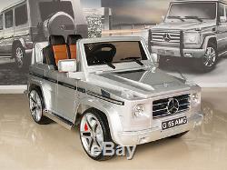 SILVER Mercedes G55 AMG 12V Ride On Kids Battery Power Wheels Car RC Remote