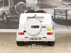 SILVER Mercedes G55 AMG 12V Ride On Kids Battery Power Wheels Car RC Remote